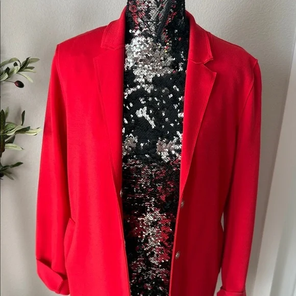 Carolina Belle Vibrant Red Blazer\Trench - Picture 3 of 10